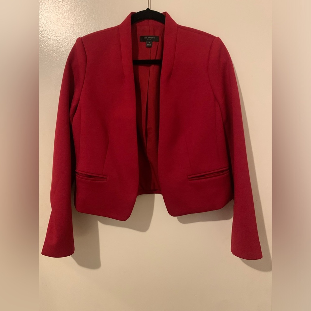 Ann Taylor Red Knit Blazer